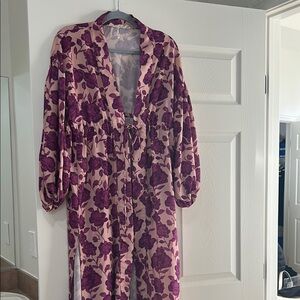 Free People Purple Floral Women's Robe